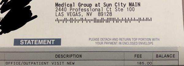 This is what they don't tell you if your a new patient. It's not just a $25 co pay. You have to pay this after $185