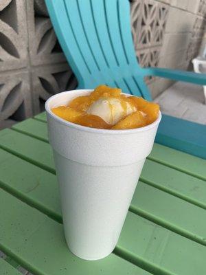 Mango and Cream Raspados Con Nieve