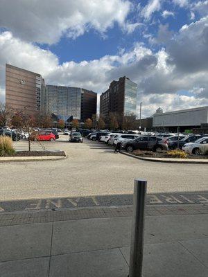 Parking lot view from Nordstrom door of the hotel.