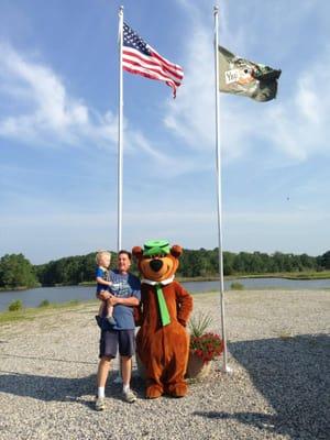 Raising the flags with Yogi Bear