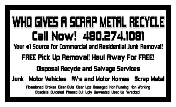 Who Gives a Scrap Metal Recycle and Junk Removal and Vehicle Salvage