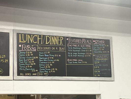 Lunch/Dinner Menu