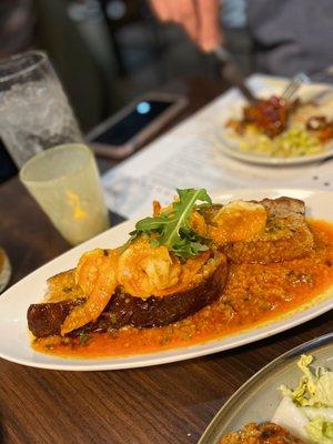 Garlic Shrimp over toast