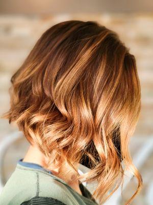 Copper blonde bob