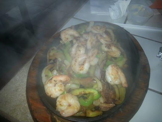 Shrimp fajitas.