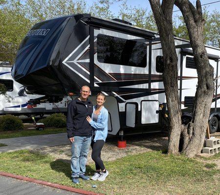 42 ft toy hauler, trees for shade