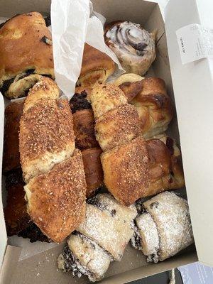 Rugelach selections... "cigar" poppyseed, chocolate, fruit (apple, cherry) etc.