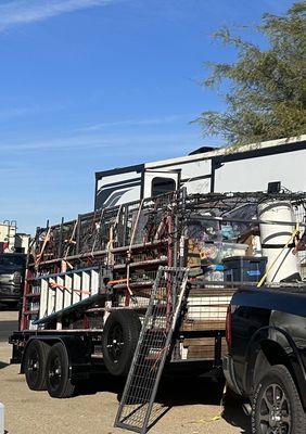 My view of my RV from the site 702. Terrible view from my trailer windows behind the loaded trailer.