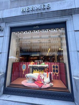 The Hermes holiday window on Broad st.