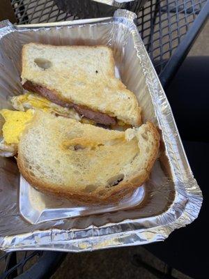 Breakfast Sandwich with chicken sausage