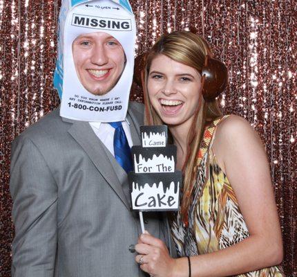 Guests having a blast in the photo booth