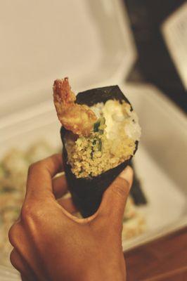 Tempura hand roll (temaki)