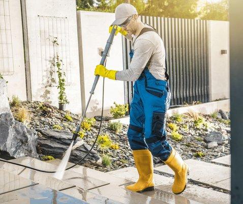 Pressure Washing a House