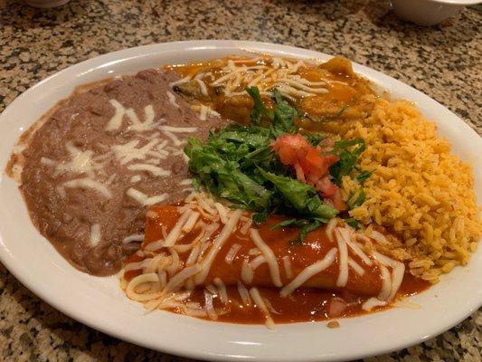 Chile relleno and enchilada combo.