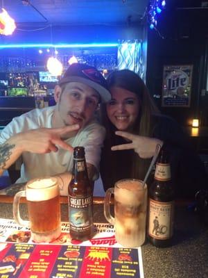 Has unique drinks such as Lake Erie Monster beer and alcoholic Root Beer floats