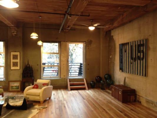 more view of the beautiful flooring and opened space to outside park block view