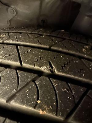 The screw left in the tire