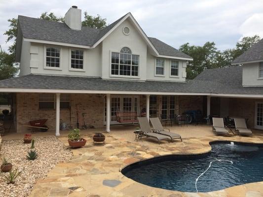 This roof is replaced with a Class IV hail resistant shingle. The customer will save about 20% on her home insurance premium.