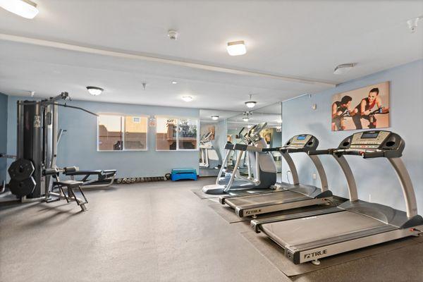 Fitness center with upgraded equipment.