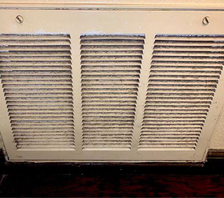 How many times with the cleaners walk past this floor-bordering air intake vent without thinking of cleaning it?