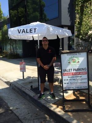 Another Beautiful day at Santa Monica Urth Caffee. Our Valet  has been with the company for Years !!!