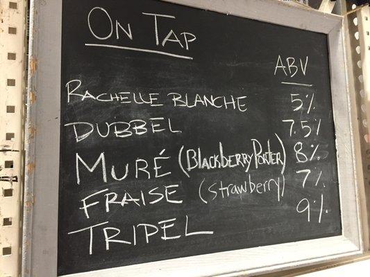 What's on tap.