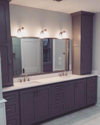 Newly restored bathroom in Victorian house in Lavaca neighborhood.