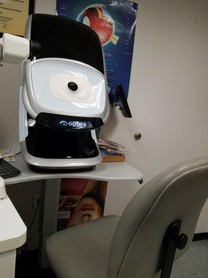 Retina scanner - he does this instead of dilating your eyes. Much better experience from a patient point of view.