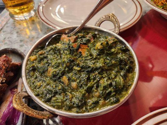 Palak paneer (not very creamy but flavorful)