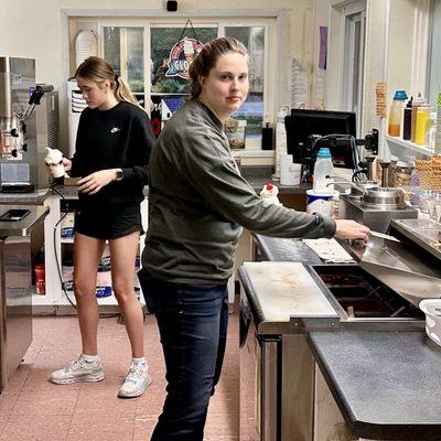 Dairy Cove employees making some delicious treats!