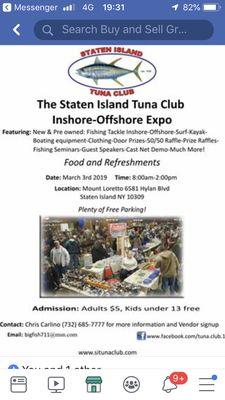 The tsunami charters llc will be selling tee shirts and other fishing items at this show.