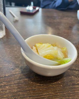 Wonton soup with cabbage