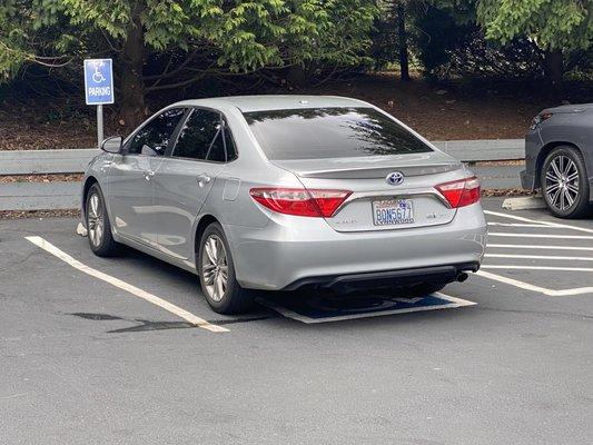 Non disabled employee vehicle with no placard.