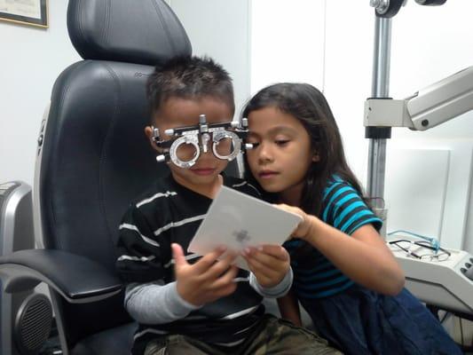 We perform pediatric eye exams