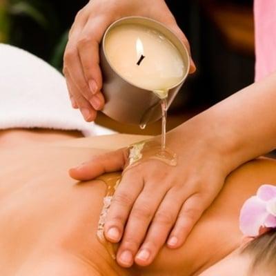 Luxurious & Pampering Back Massage with Orange Lemongrass Warm Oil Candle.