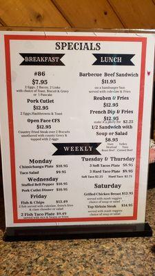 Weekly specials