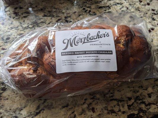 Sweet Potato Cranberry Challah with Poppy Seeds