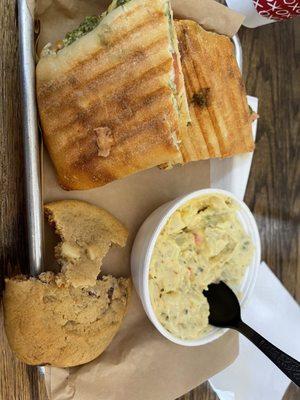 Chicken pesto panini, potato salad