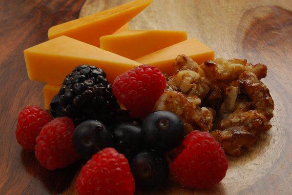 Evening Snack - Cheddar, Mixed Berries, Caramelized Walnuts