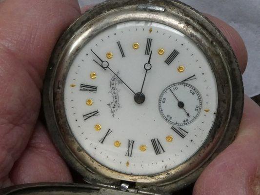 Sterling Silver Hamden Pocket watch dial