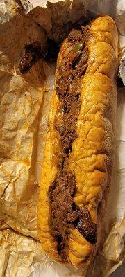 Philly cheesesteak sandwich. Gravy was on the side.