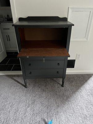 Tall dresser in charcoal.