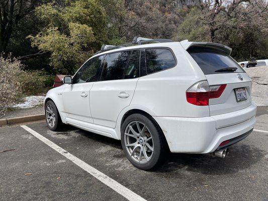 BMW X3 Bilstein B8 with lowering springs installed by Sunshine Auto Service