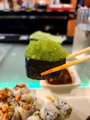 Wasabi tobiko. This will clear your sinuses!!