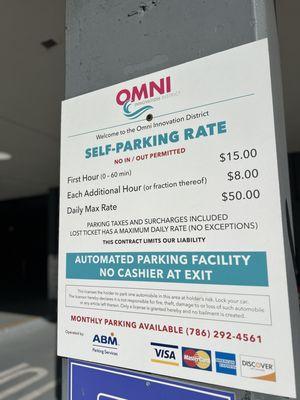 Omni Center parking rates. Expensive.