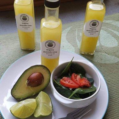 Our signature homemade Avocado Lime dressing oil