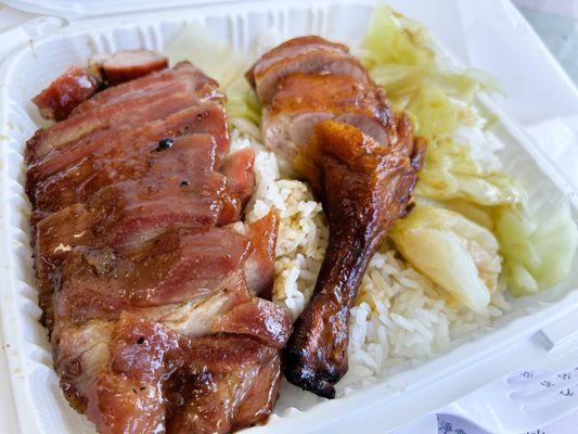 BBQ pork + Roast duck over rice