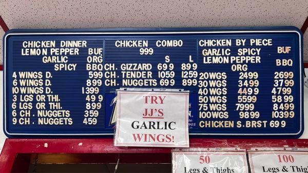 Chicken Menu