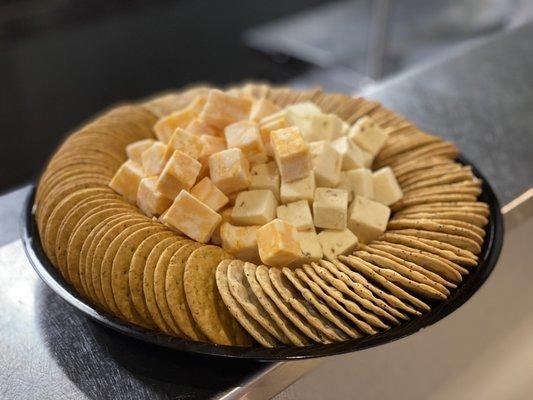 Catering cheese and crackers tray