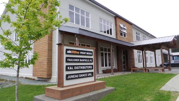 Our print shop at 8420 Airport Blvd in Juneau, Alaska.